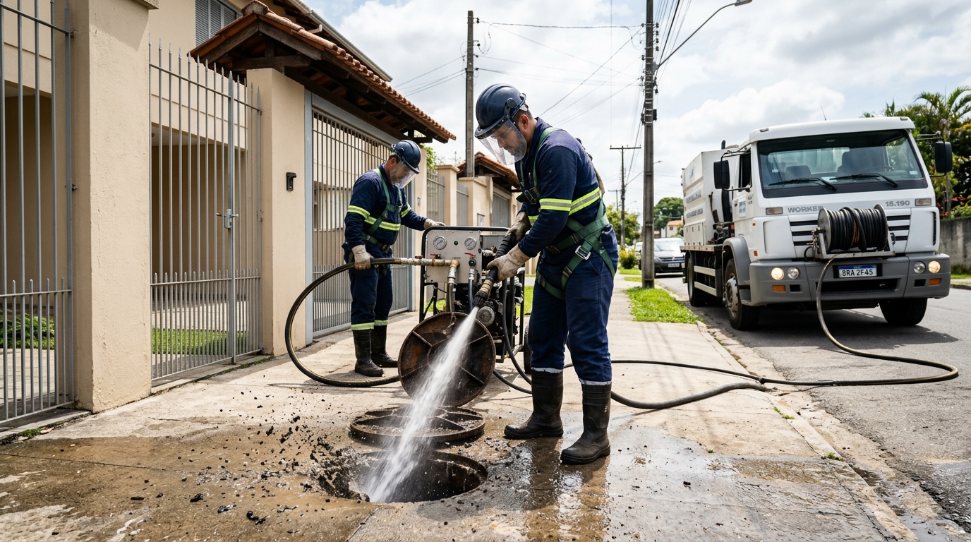 Limpeza de Tubulação com Hidrojato em Maringá‑PR