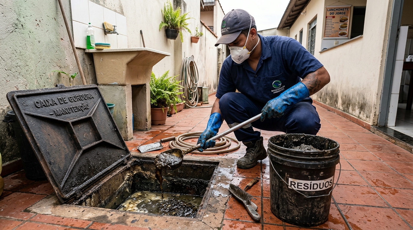 Manutenção de Caixa de Gordura em Maringá‑PR